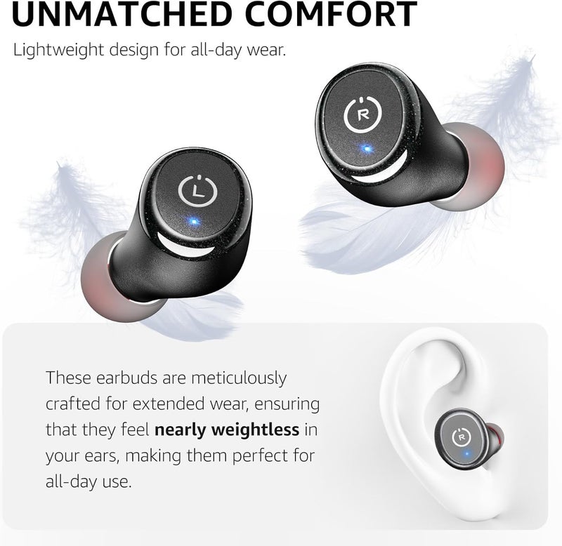 TOZO T10 Wireless Earbuds Bluetooth 5.3 Headphones, App Customize EQ, Ergonomic Design, 55H Playtime, Wireless Charging Case, IPX8 Waterproof Sound in-Ear Headset, New Version - Image 4